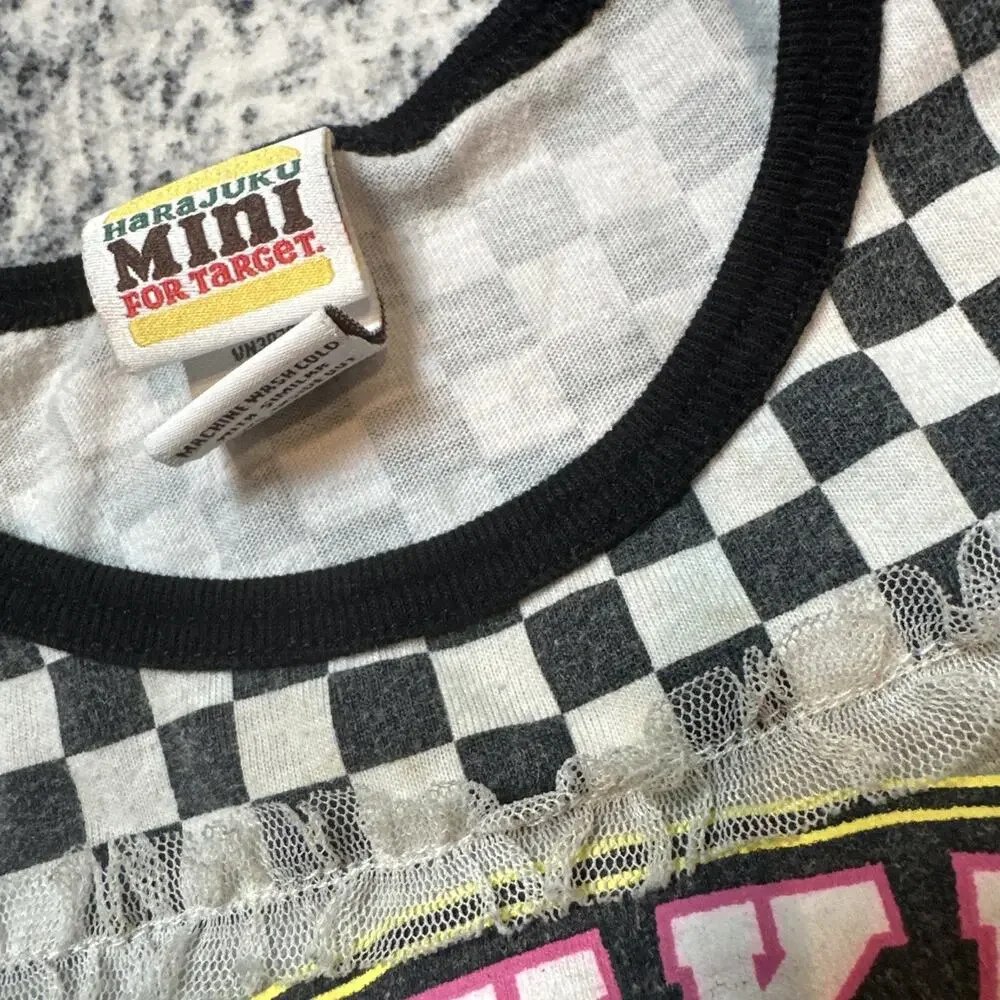 5T Girls‎ Gwen Stefani Harajuku Mini Top No Doubt Lovers Gray Checkered Fashion